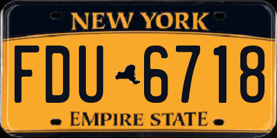 NY license plate FDU6718