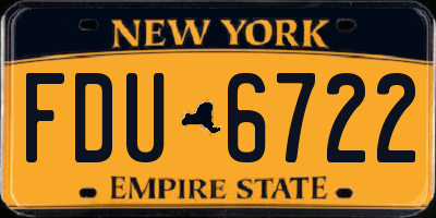 NY license plate FDU6722