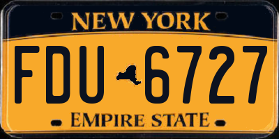 NY license plate FDU6727