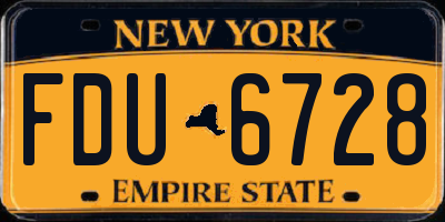 NY license plate FDU6728