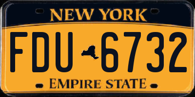NY license plate FDU6732