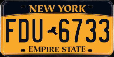 NY license plate FDU6733