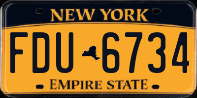 NY license plate FDU6734