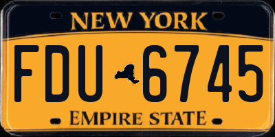 NY license plate FDU6745
