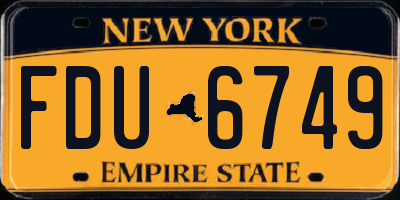 NY license plate FDU6749
