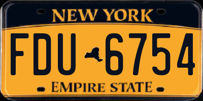 NY license plate FDU6754
