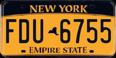 NY license plate FDU6755