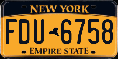 NY license plate FDU6758