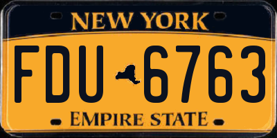 NY license plate FDU6763