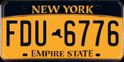NY license plate FDU6776