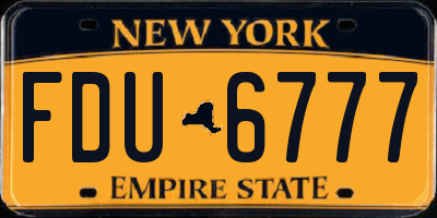 NY license plate FDU6777