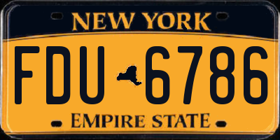 NY license plate FDU6786
