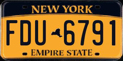 NY license plate FDU6791