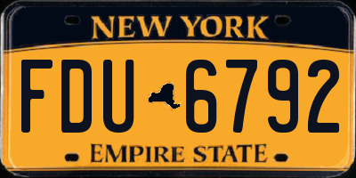 NY license plate FDU6792