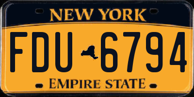 NY license plate FDU6794