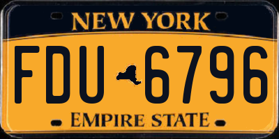 NY license plate FDU6796