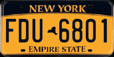 NY license plate FDU6801