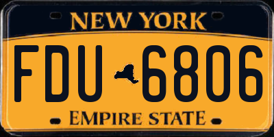 NY license plate FDU6806