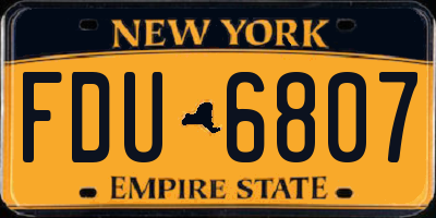 NY license plate FDU6807
