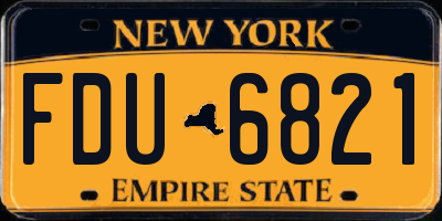 NY license plate FDU6821