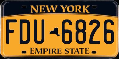NY license plate FDU6826