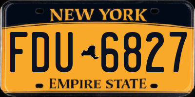 NY license plate FDU6827