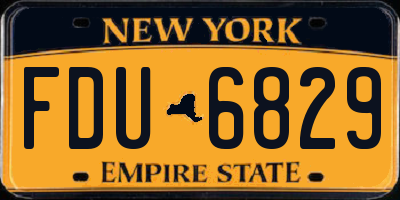 NY license plate FDU6829