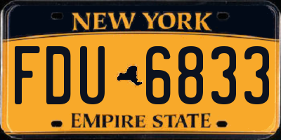 NY license plate FDU6833