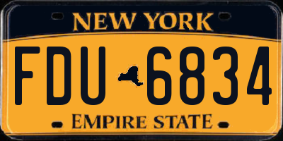 NY license plate FDU6834
