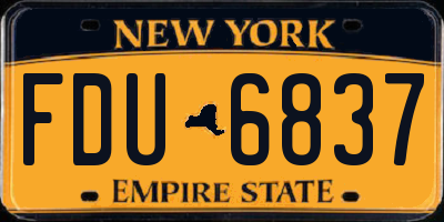NY license plate FDU6837