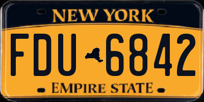 NY license plate FDU6842