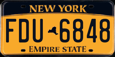 NY license plate FDU6848