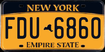 NY license plate FDU6860