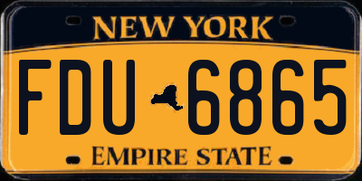NY license plate FDU6865