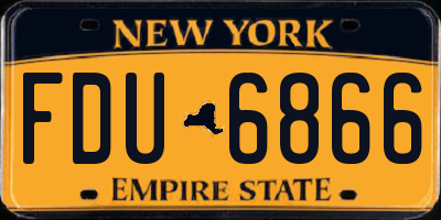 NY license plate FDU6866