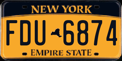 NY license plate FDU6874