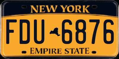 NY license plate FDU6876