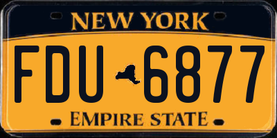 NY license plate FDU6877