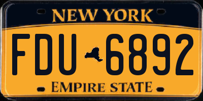 NY license plate FDU6892