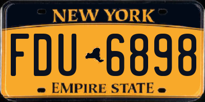 NY license plate FDU6898