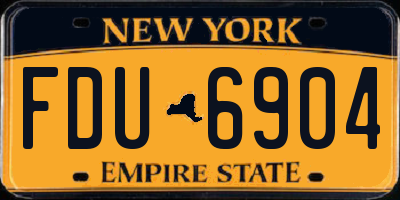 NY license plate FDU6904