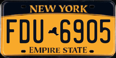 NY license plate FDU6905