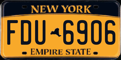 NY license plate FDU6906