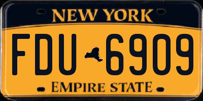 NY license plate FDU6909