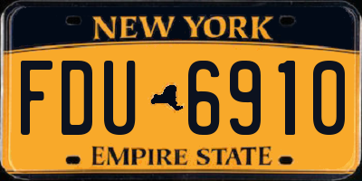 NY license plate FDU6910