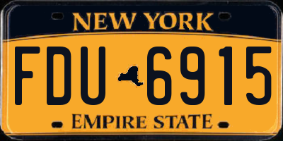 NY license plate FDU6915