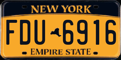 NY license plate FDU6916