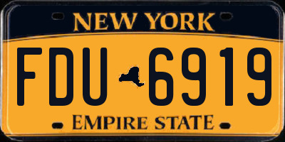 NY license plate FDU6919