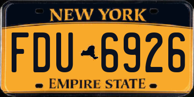 NY license plate FDU6926