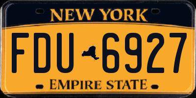 NY license plate FDU6927